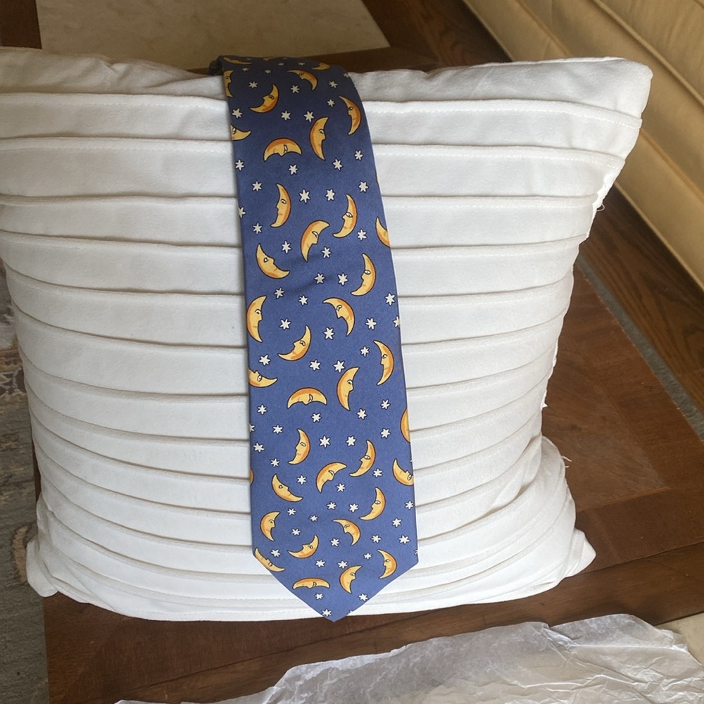 Hermes vintage Tie with moon and star design